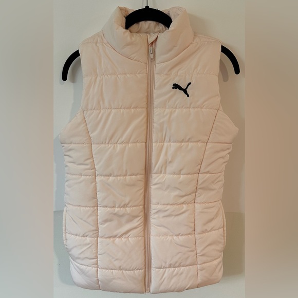 Puma Girls Light Peach Puffer Vest Size Medium 10-12 - Picture 1 of 10